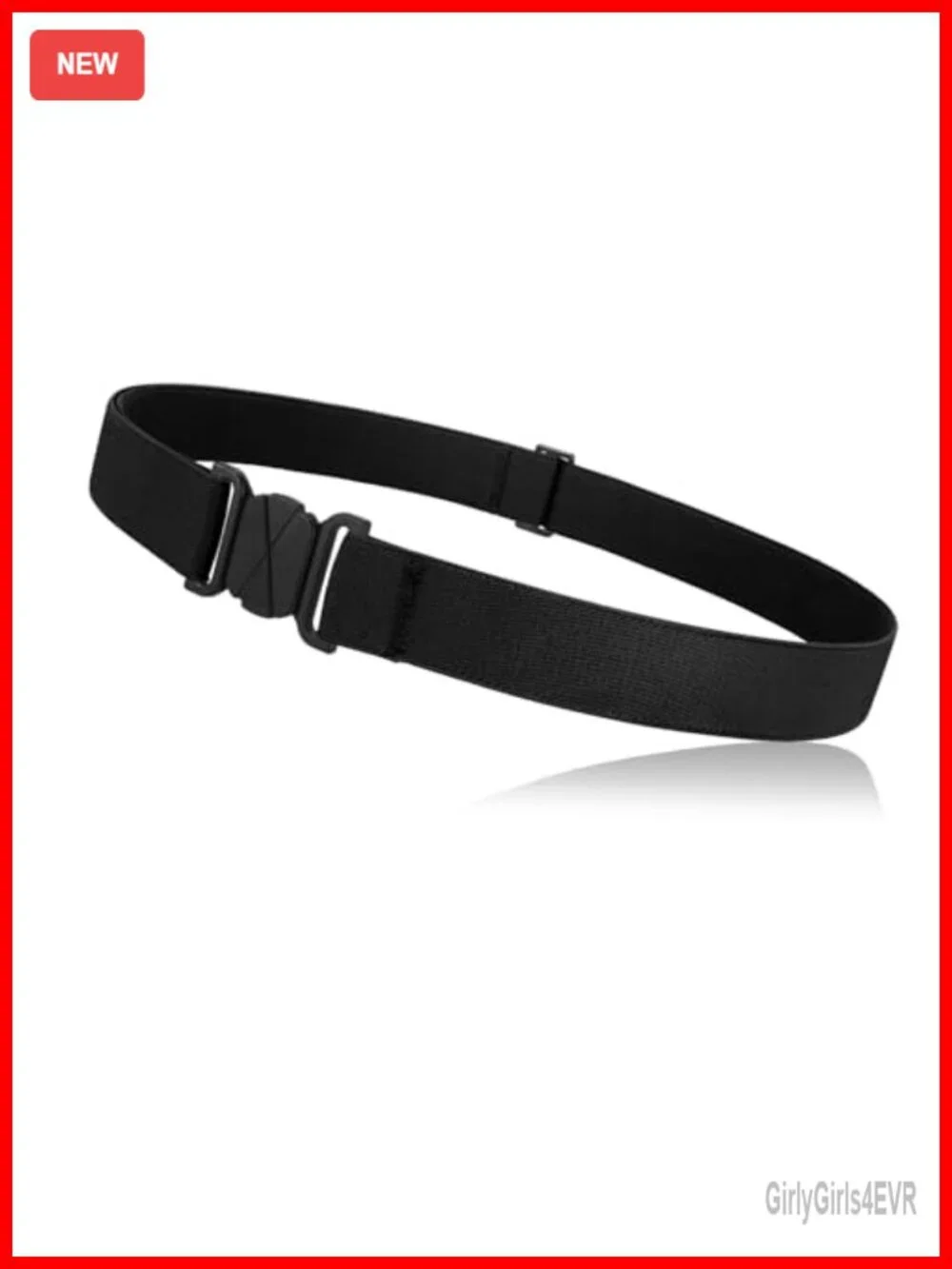 No Show Stretch Belt Flat Buckle Elastic Web Belt for Jeans Pants Dresses